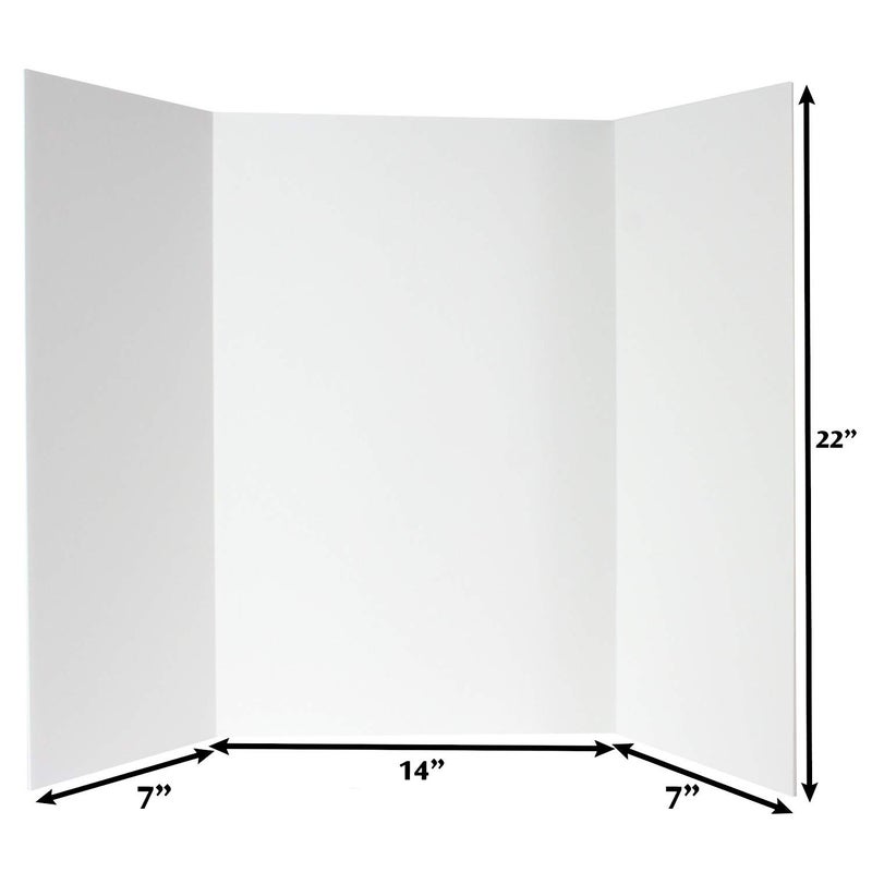 ArtSkills Tri-fold, 28" x 22" Trifold Foam Display Board, White, 28" W x 22" H, 5 Pack - Image 2